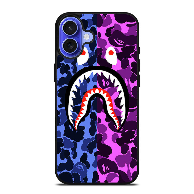 BAPE SHARK LOGO BLUE VIOLET iPhone 16 Case BAPE SHARK LOGO BLUE VIOLET iPhone 16 Case