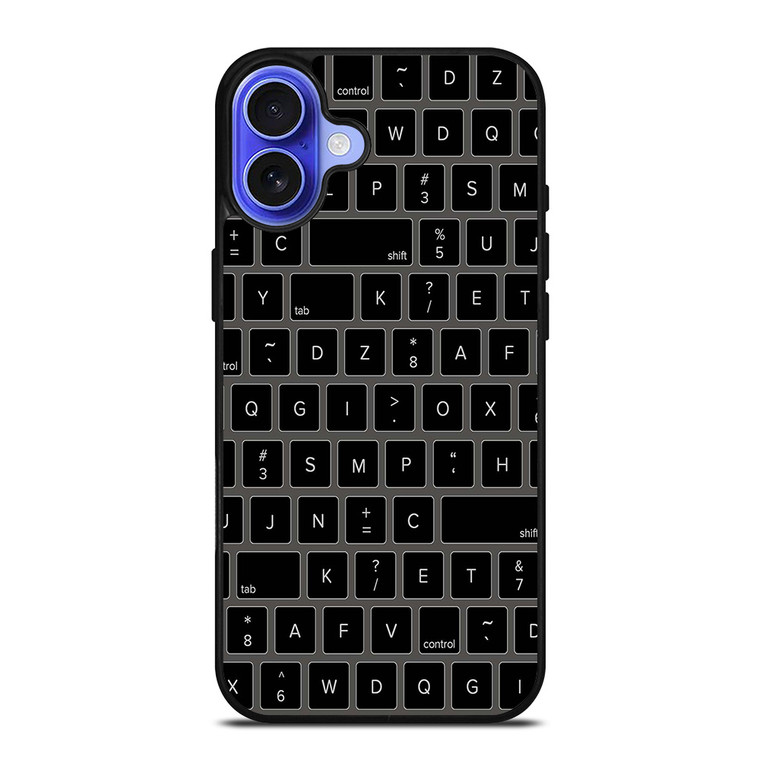 BLACK KEYBOARD PATTERN iPhone 16 Case