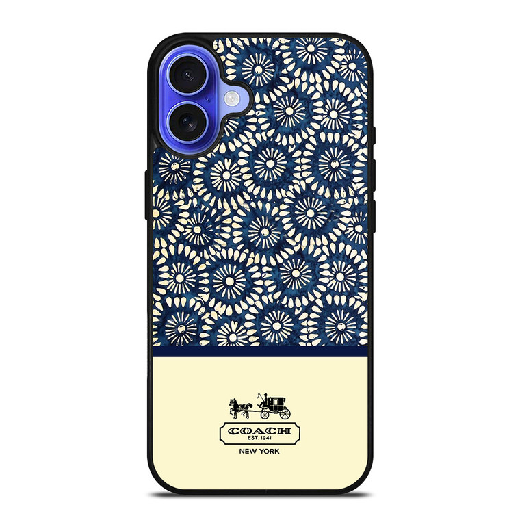 COACH NEW YORK BLUE FLORAL BATIK iPhone 16 Case COACH NEW YORK BLUE FLORAL BATIK iPhone 16 Case