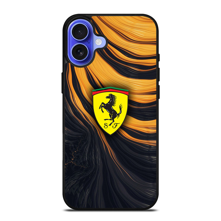 FERRARI LOGO YELLOW LIQUID iPhone 16 Case