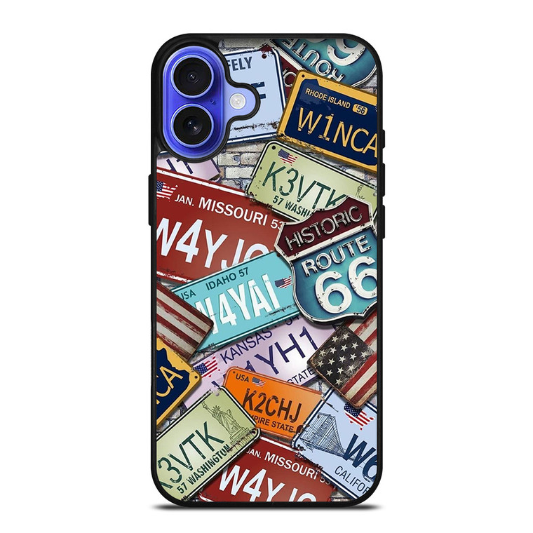 HISTORICAL ROUTE 66 NUMBER PLATE iPhone 16 Case