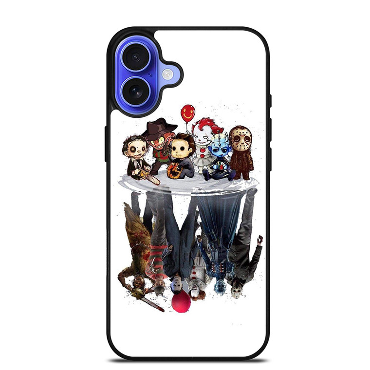 HORROR MOVIES FUNNY CHARACTERS iPhone 16 Case