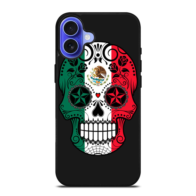MEXICO SKULL SKELETON FLAG iPhone 16 Case