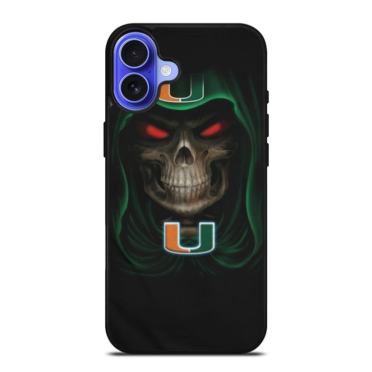 MIAMI HURRICANES SKULL iPhone 16 Case
