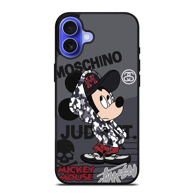 MICKEY MOUSE CAMO X MOSCHINO X STUSSY iPhone 16 Case