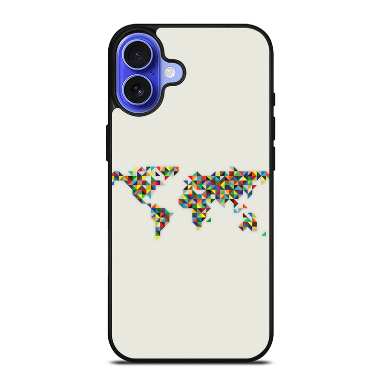 MINIMALISTIC WORLD MAP iPhone 16 Case