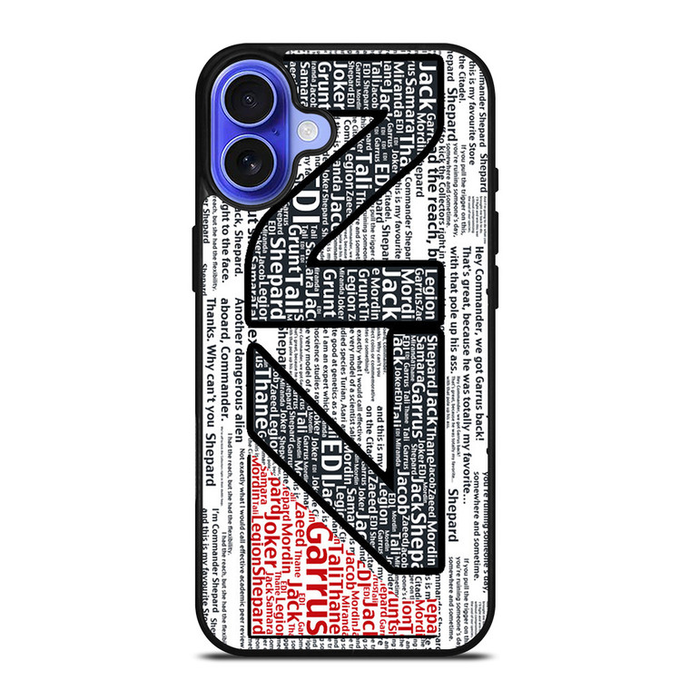 N7 MASS EFFECT LOGO TYPOGRAPHY iPhone 16 Case