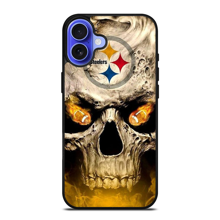 PITTSBURGH STEELERS FOOTBALL SKULL iPhone 16 Case