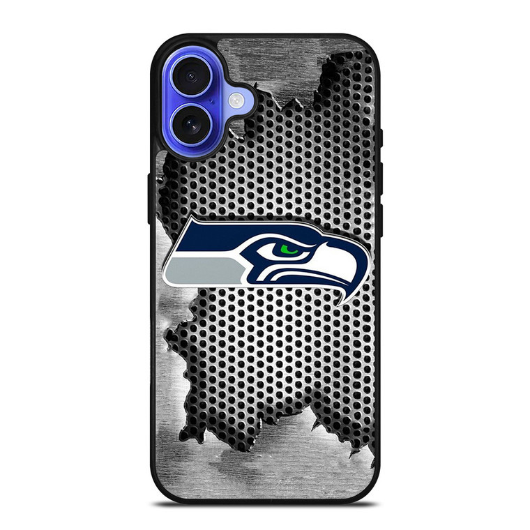 SEATTLE SEAHAWKS METAL LOGO iPhone 16 Case