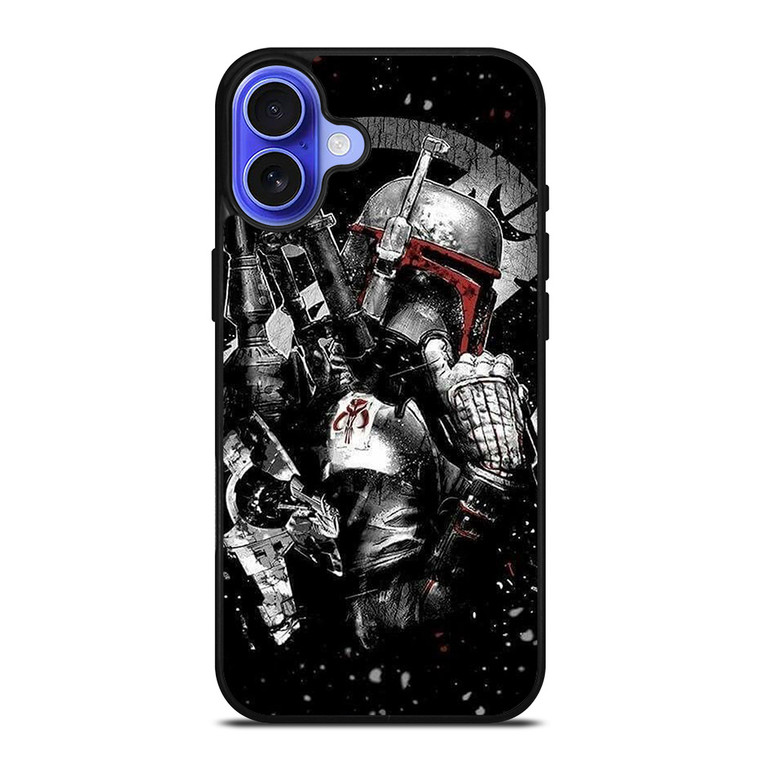 STAR WARS BOBA FETT ART iPhone 16 Case STAR WARS BOBA FETT ART iPhone 16 Case