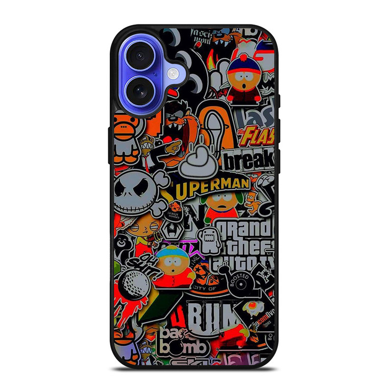 STICKER BOMB COMPILATION iPhone 16 Case STICKER BOMB COMPILATION iPhone 16 Case