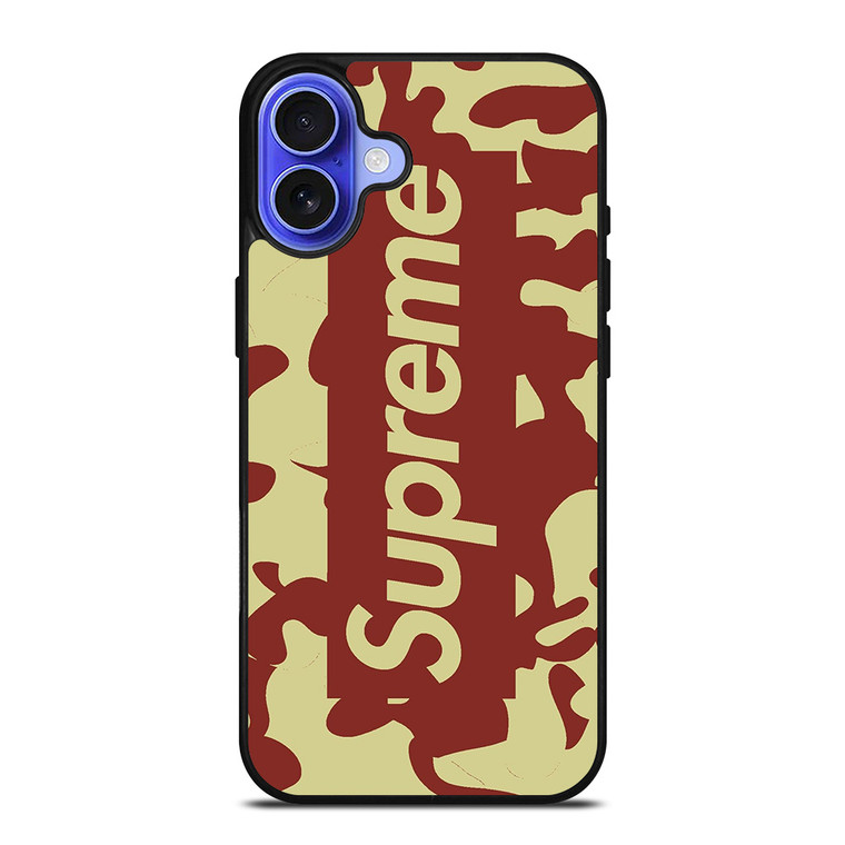 SUPREME RED CREAM LOGO iPhone 16 Case