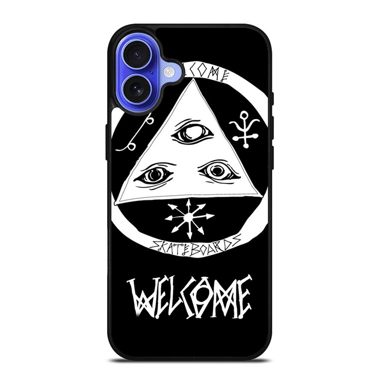 WELCOME SKATEBOARDS LOGO BLACK iPhone 16 Case