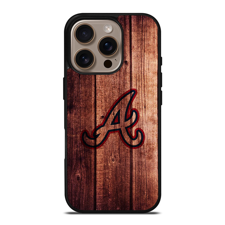 ATLANTA BRAVES LOGO WOOD INITIAL iPhone 16 Pro Case
