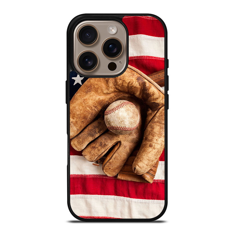 BASEBALL GLOVE AMERICAN FLAG iPhone 16 Pro Case