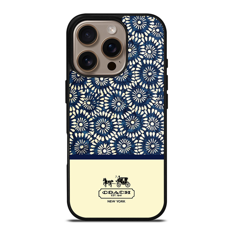 COACH NEW YORK BLUE FLORAL BATIK iPhone 16 Pro Case COACH NEW YORK BLUE FLORAL BATIK iPhone 16 Pro Case