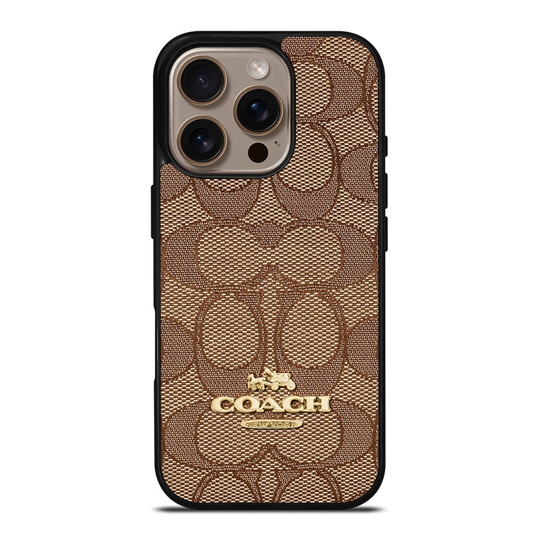 COACH NEW YORK PATTERN BROWN iPhone 16 Pro Case