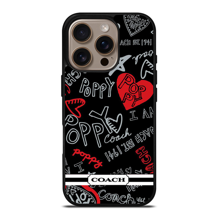 COACH NEW YORK POPPY BLACK iPhone 16 Pro Case