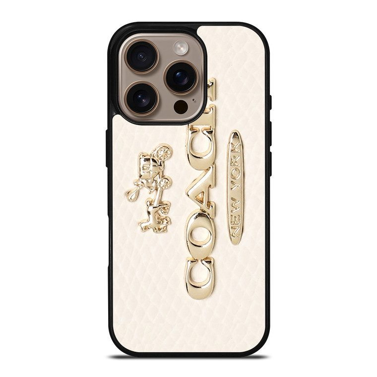 COACH PINK PATTERN MATE iPhone 16 Pro Case
