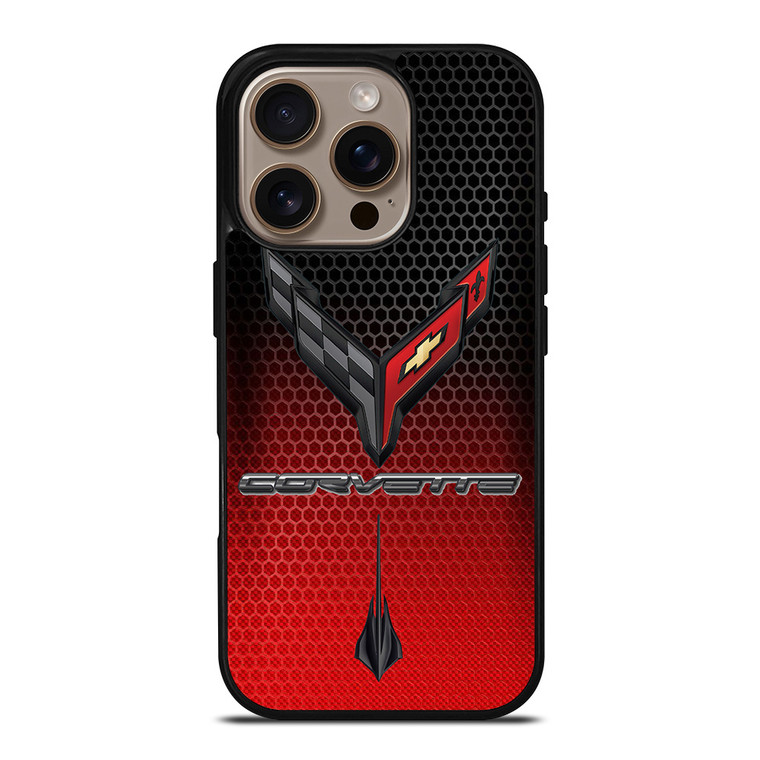CORVETTE CHEVY STINGRAY LOGO RED iPhone 16 Pro Case