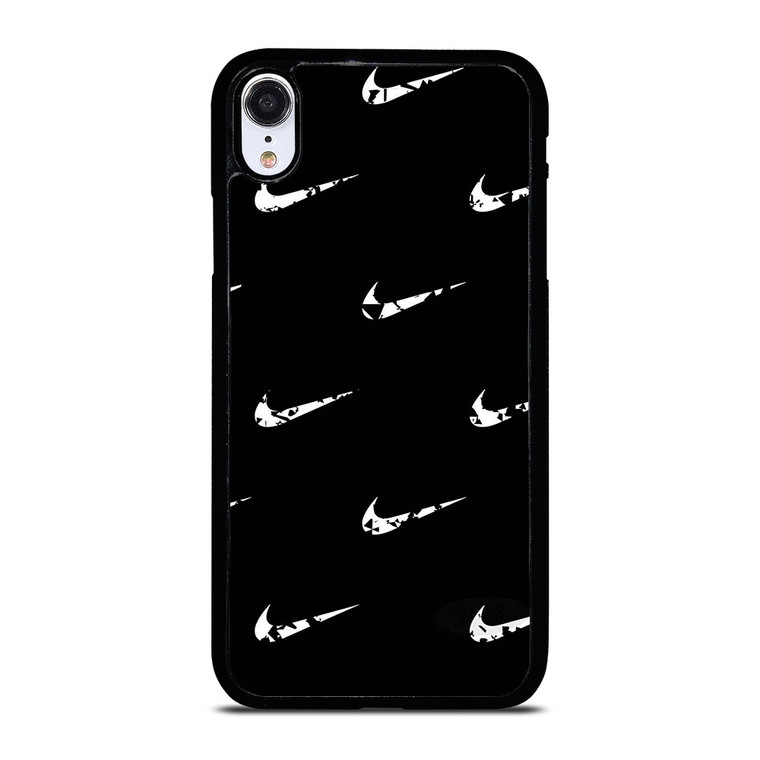 BLACK NIKE LOGO PATTERN iPhone XR Case