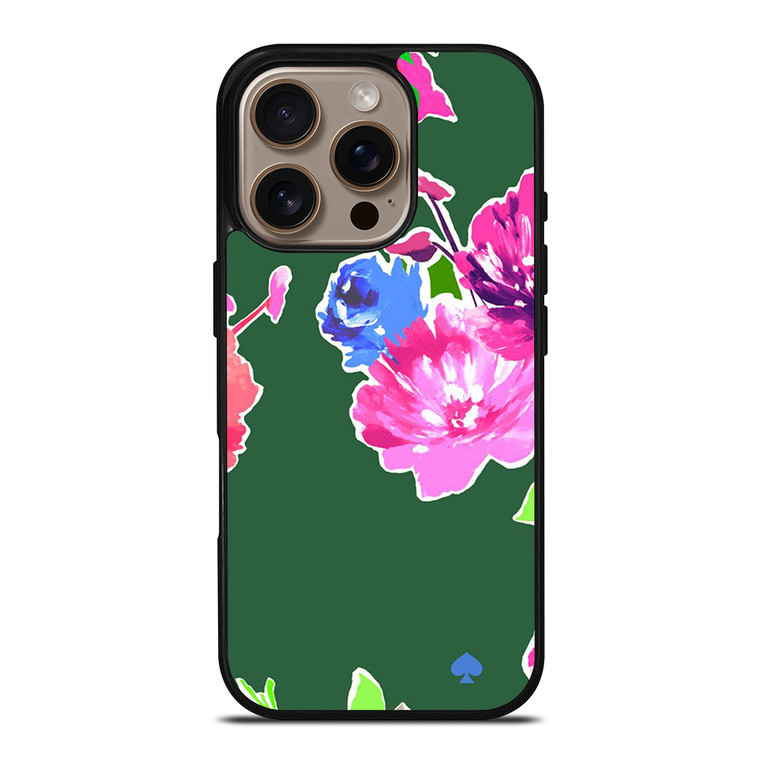 KATE SPADE NEW YORK GREEN FLORAL iPhone 16 Pro Case