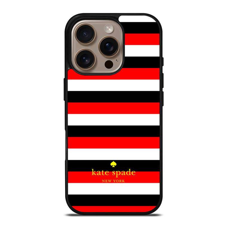 KATE SPADE PATTERN RED BLACK iPhone 16 Pro Case