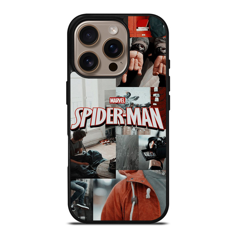 MARVEL SPIDERMAN LOGO COLAGE iPhone 16 Pro Case