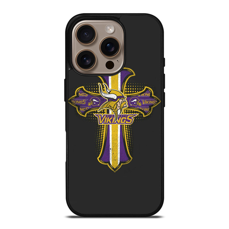 MINNESOTA VIKINGS LOGO CROSS iPhone 16 Pro Case
