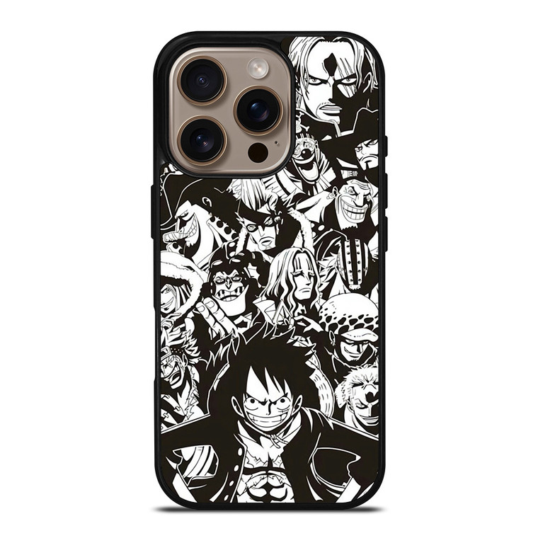 ONE PIECE CHARACTER BLACK WHITE iPhone 16 Pro Case