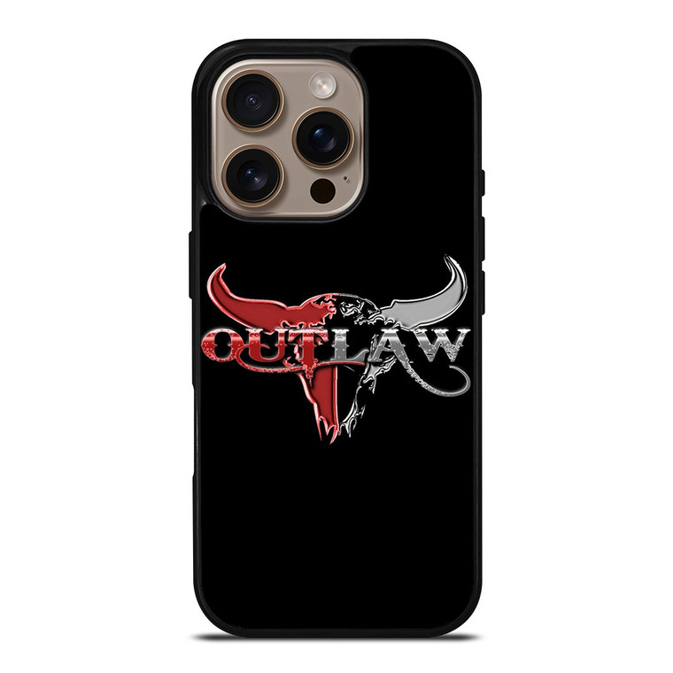 OUTLAW LOGO RED SILVER METAL iPhone 16 Pro Case