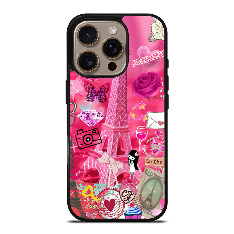 PINK PARIS CUTE iPhone 16 Pro Case