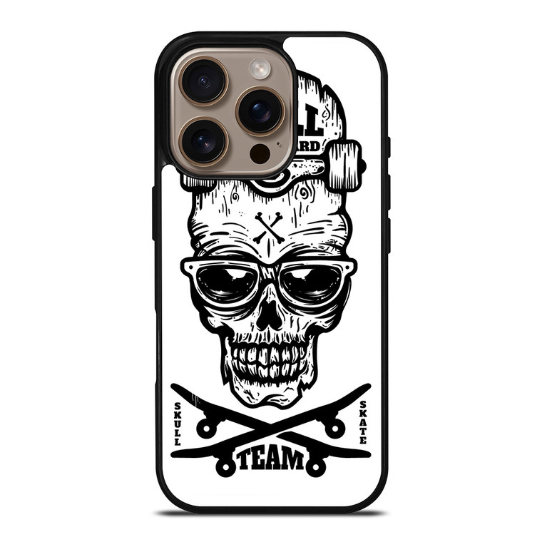 SKULL SKATEBOARD TEAM LOGO iPhone 16 Pro Case