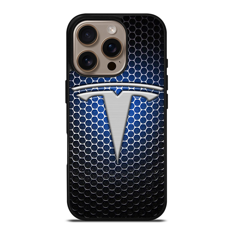 TESLA LOGO BLUE LIGHT iPhone 16 Pro Case
