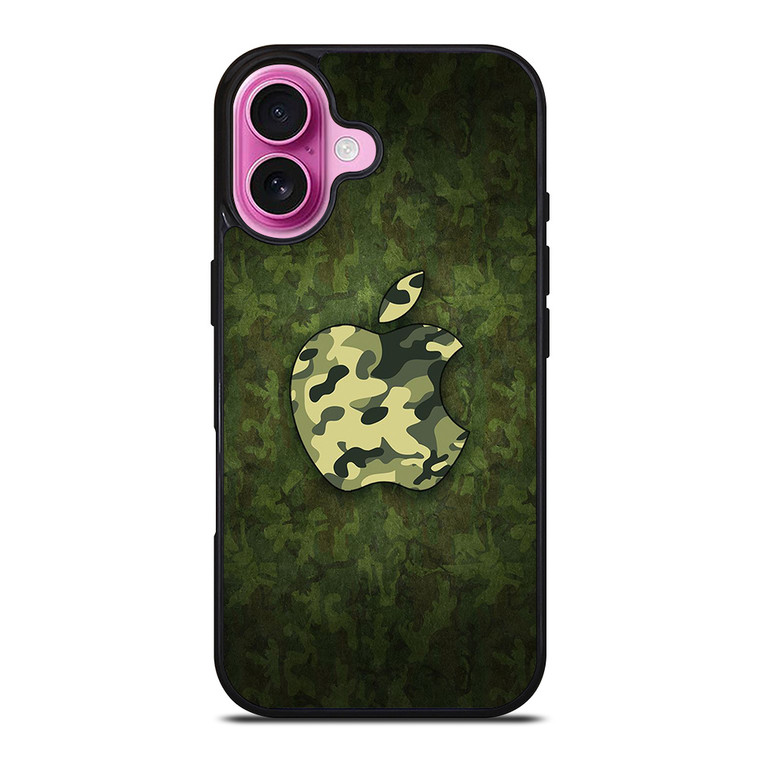 APPLE LOGO CAMO GREEN iPhone 16 Plus Case