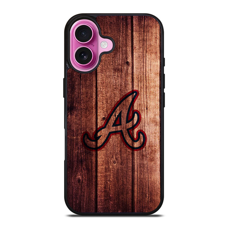 ATLANTA BRAVES LOGO WOOD INITIAL iPhone 16 Plus Case