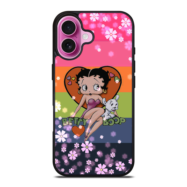 BETTY BOOP PINK FLOWER iPhone 16 Plus Case BETTY BOOP PINK FLOWER iPhone 16 Plus Case