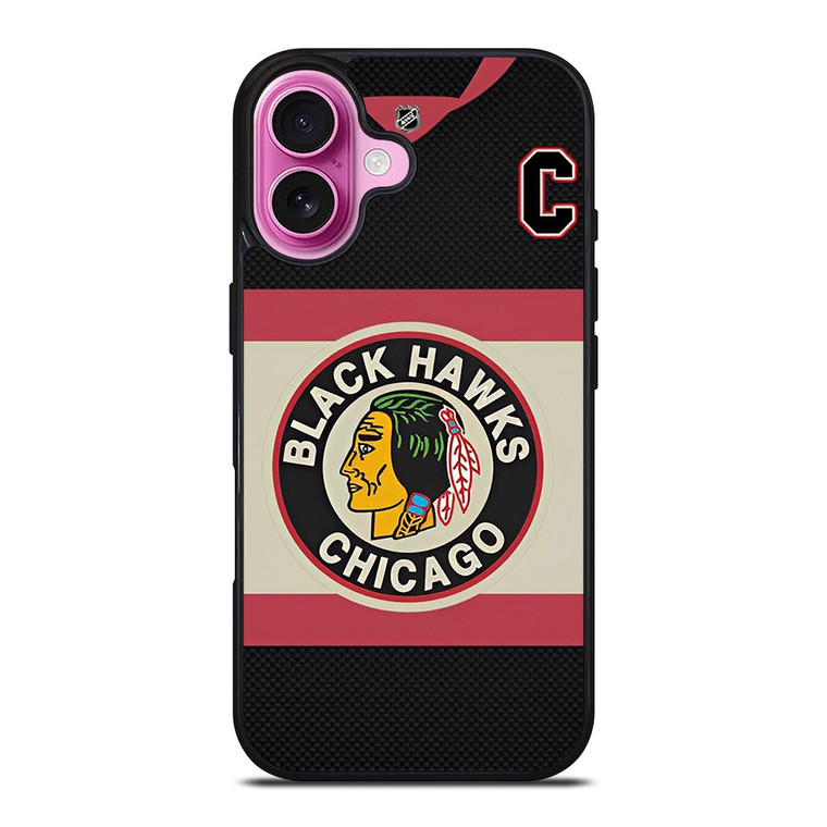 CHICAGO BLACKHAWKS FOOTBALL JERSEY iPhone 16 Plus Case