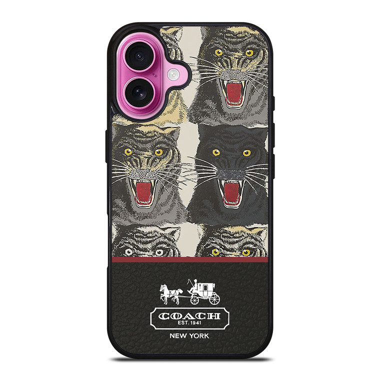 COACH NEW YORK TIGER FACE PATTERN iPhone 16 Plus Case