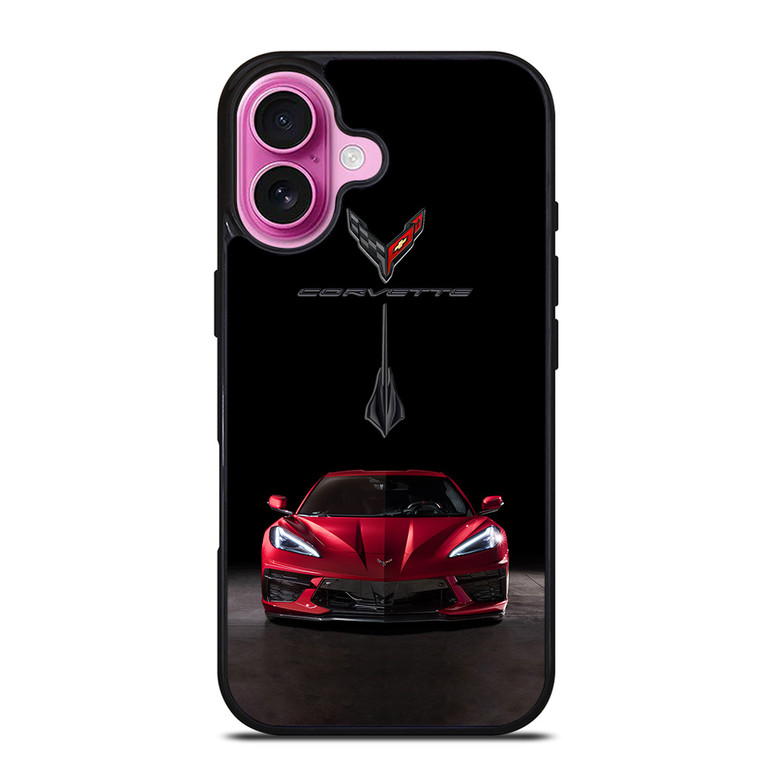 CORVETTE STINGRAY C8 RED CAR iPhone 16 Plus Case