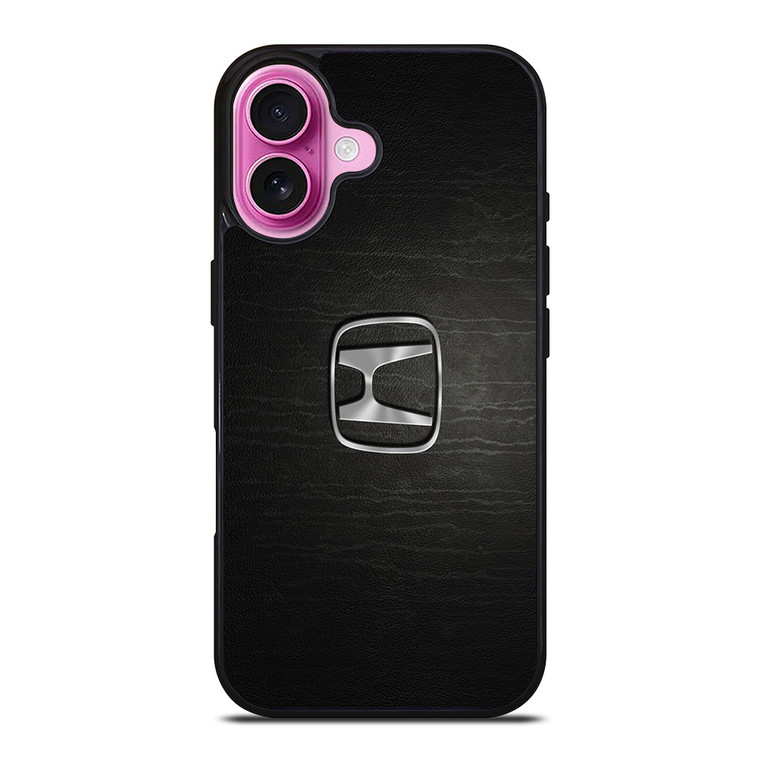 HONDA CHROME LOGO LEATHER iPhone 16 Plus Case HONDA CHROME LOGO LEATHER iPhone 16 Plus Case