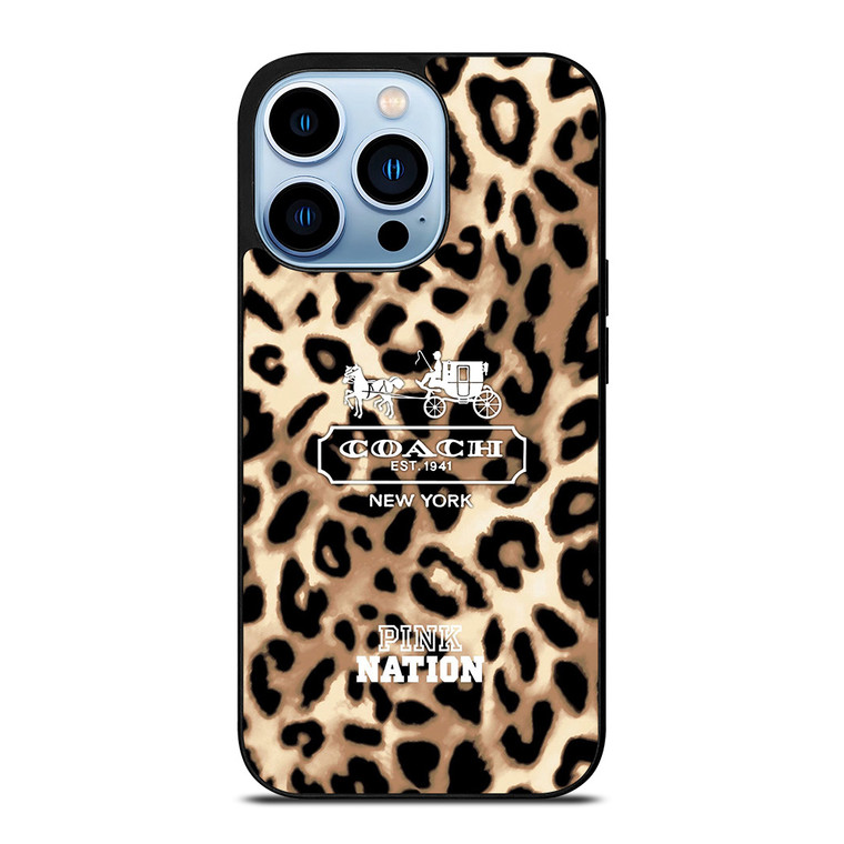 COACH NEW YORK PINK NATION LEPOARD iPhone 13 Pro Max Case COACH NEW YORK PINK NATION LEPOARD iPhone 13 Pro Max Case