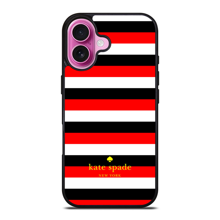 KATE SPADE PATTERN RED BLACK iPhone 16 Plus Case