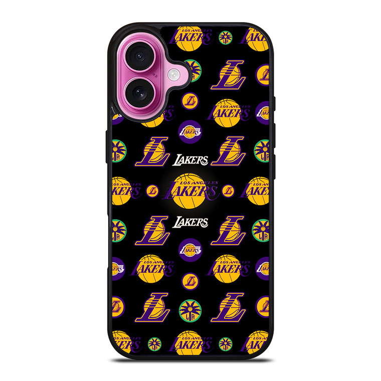 LA LAKERS NBA COLLAGE iPhone 16 Plus Case