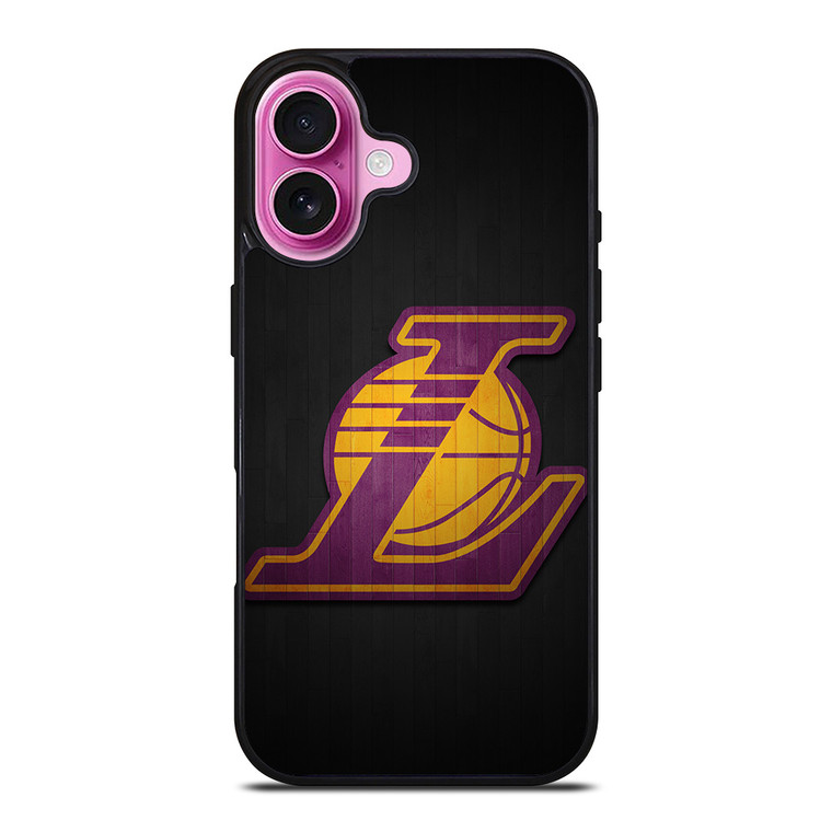 LA LAKERS WOODEN LOGO iPhone 16 Plus Case