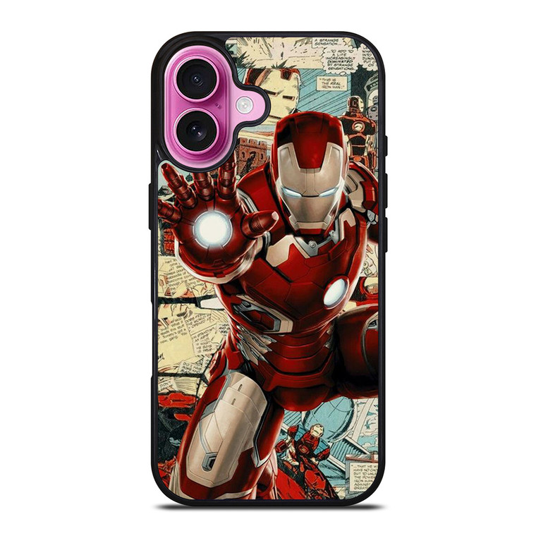 MARVEL IRONMAN COLLAGE COMIC iPhone 16 Plus Case