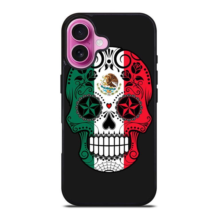 MEXICO SKULL SKELETON FLAG iPhone 16 Plus Case