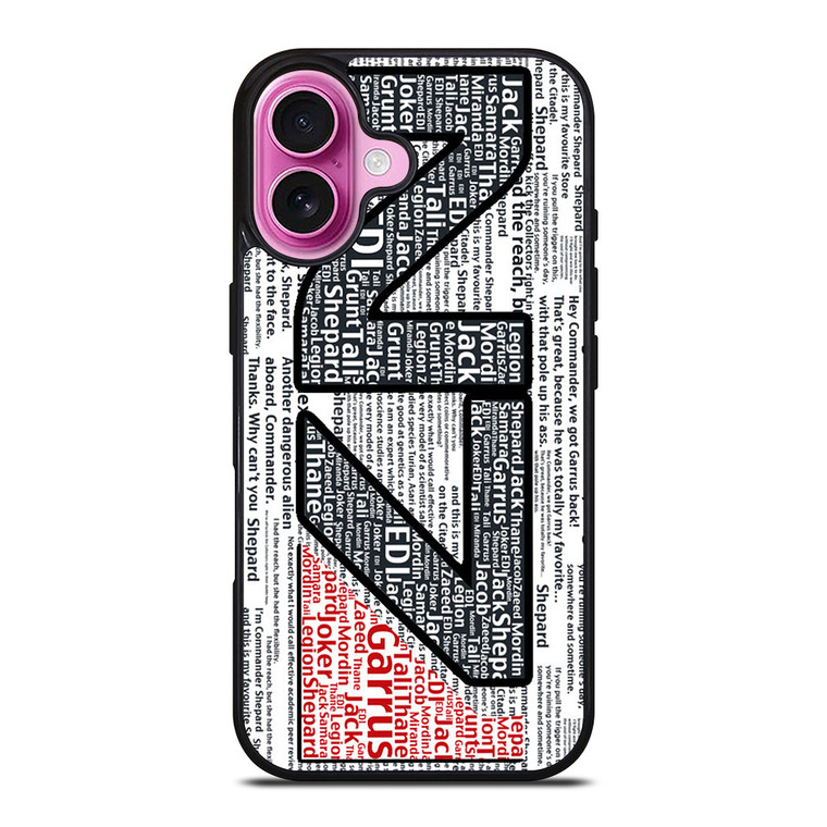 N7 MASS EFFECT LOGO TYPOGRAPHY iPhone 16 Plus Case