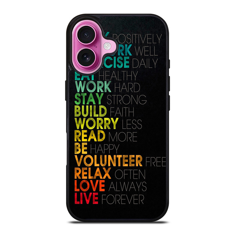 QUOTE INSPIRATIONAL THINK POSITIVELY iPhone 16 Plus Case QUOTE INSPIRATIONAL THINK POSITIVELY iPhone 16 Plus Case