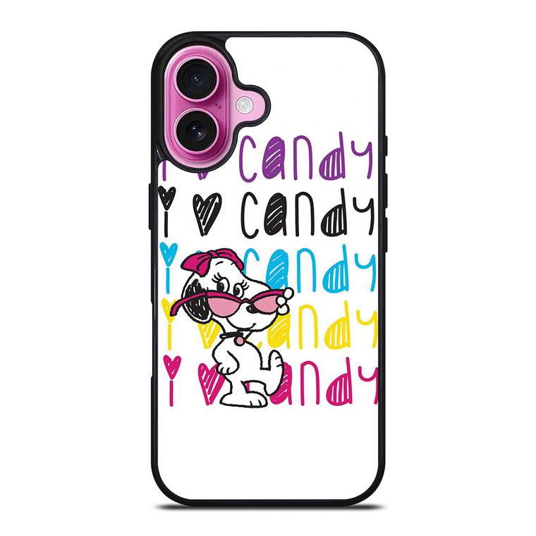 SNOOPY I LOVE CANDY iPhone 16 Plus Case